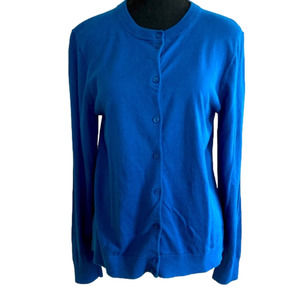 J. Crew blue button down cotton the Caryn Cardigan. Size L